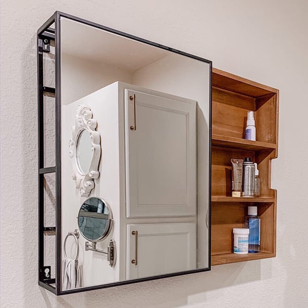 Medicine Cabinet Mirror, Slide Out Shelving, Easy Hang Ready - Decor Steals