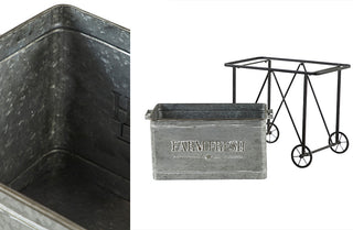 Distressed Farm Fresh Planter Carts, Set of 2