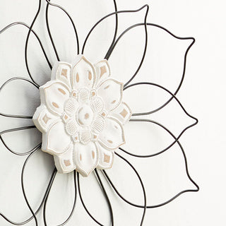 Wire Framed Flower Wall Decor, Set of 2