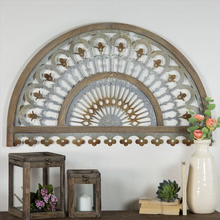 Wooden and Metal Rounded Arch Plaque