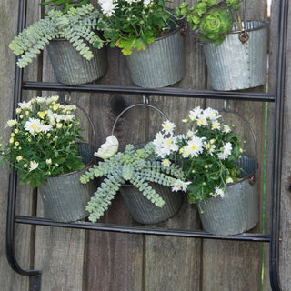 Natural Metal Wall Planter with Buckets