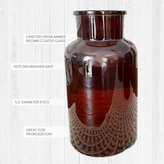 Amber Brown Decorative Glass Vase