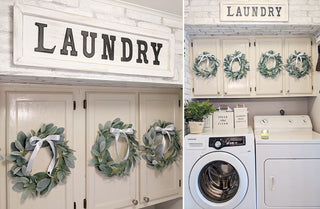 Classic Distressed Wooden Laundry Sign