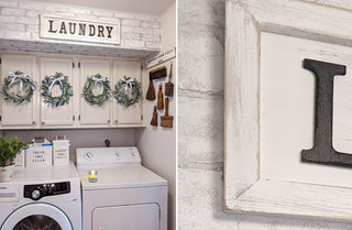 Classic Distressed Wooden Laundry Sign