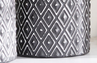 Black and White Textured Canisters, Set of 2