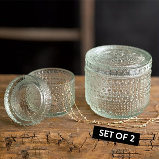 Decorative Glass Jars, Set of Two
