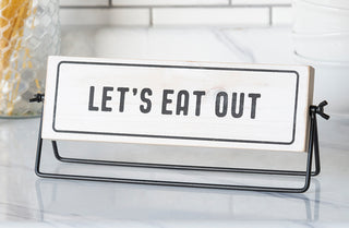 Stay Home or Eat Out Rotating Tabletop Sign