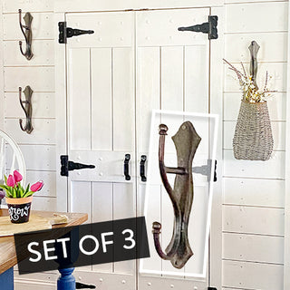 Oversized Hammered Metal Wall Hook, Set of 3