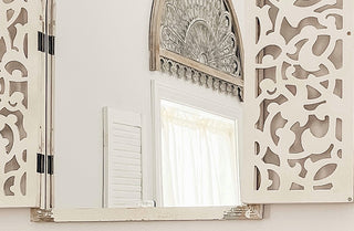 Ornate Distressed Wall Mirror