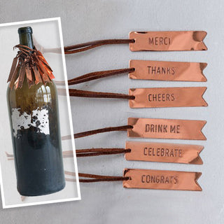 Copper Bottle Tags, Set of 6