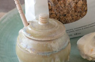 Honey Jar with Wood Dipper