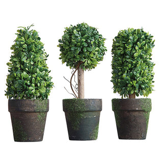 Potted Faux Topiaries, Set of 3