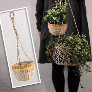 Hand-Woven Hanging Seagrass Planter