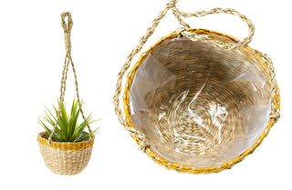 Hand-Woven Hanging Seagrass Planter