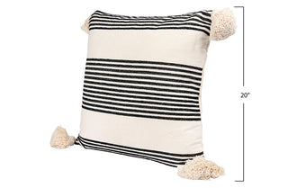 Chenille Woven Striped Pillow with Tassels, Pick Your Style