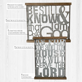 Wooden Framed Galvanized Scripture Signs, Pick Your Style
