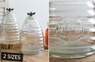 Honey Hive Glass Canister, Pick your Size