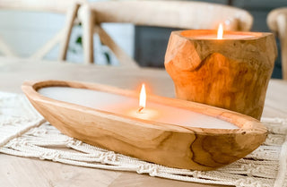 Oblong Wooden Candle Boat