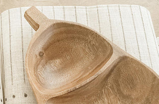 Acacia Wood Pear Shaped Bowls, Set of 2