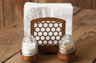 Honey Hive Salt Pepper and Napkin Caddy