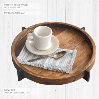 LARGE Rustic Modern  Round Wooden Tray