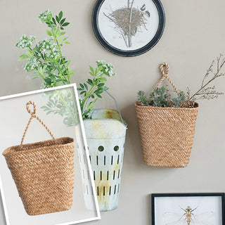 Hand-Woven Seagrass Wall Basket