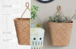 Hand-Woven Seagrass Wall Basket