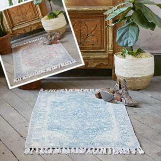 Vintage Pattern Blue Accent Rug, Pick Your Style