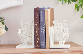 Distressed Metal Coral Bookends