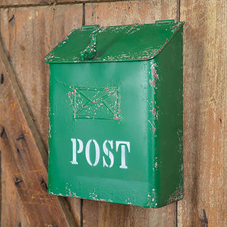 Distressed Green Post Box