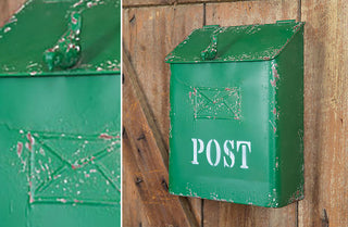 Distressed Green Post Box