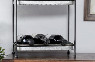 Galvanized Metal Two Tier Tray