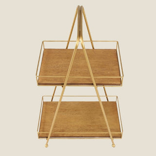 Gold Finish A-Frame Two Tier Stand