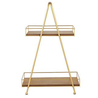 Gold Finish A-Frame Two Tier Stand