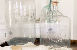 Embossed Recycled Glass Demijohn Bottle, Pick Your Style