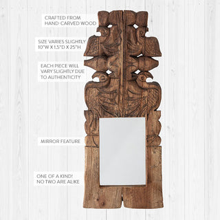 FOUND Hand-Carved Wood Banister Molding Wall Mirror