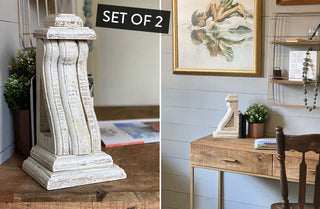 Chunky Whitewashed Wooden Corbels, Set of 2