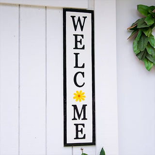 Embossed Metal Daisy Welcome Sign