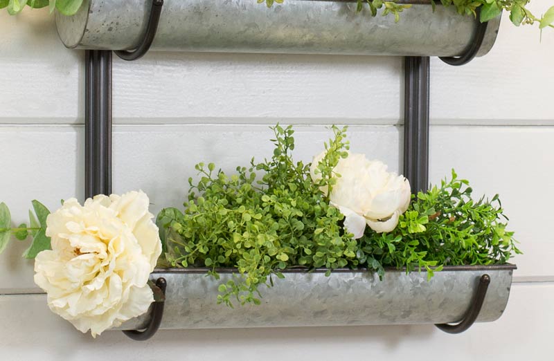 galvanized triple hanging planter Hanging Trough Planter Shelf