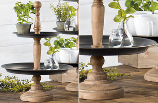 Natural Wood and Metal Tiered Boutique Stand