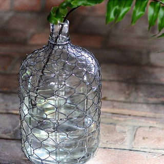 Large Chicken Wire Wrapped Bottle