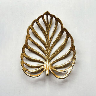 Decorative Cast Iron Leaf with Gold Finish