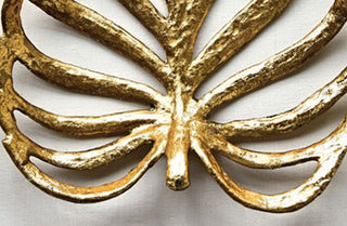 Decorative Cast Iron Leaf with Gold Finish