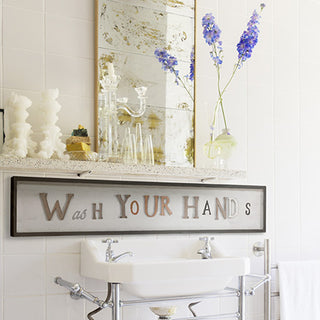 HUGE Wooden Framed Wash Your Hands Sign