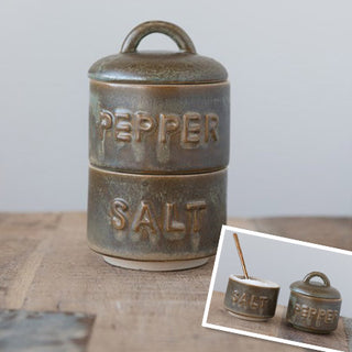 Stackable Salt & Pepper Pots with Lid