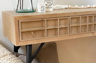Modern Farmhouse Wooden Desk with Drawers