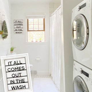 Fun Laundry Sign Decor | It All Comes Out In The Wash