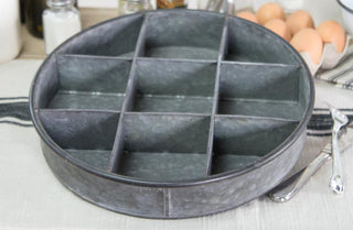 Divided Galvanized Metal Tray