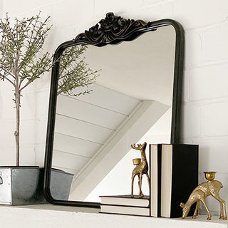 Ornate Black Carved Edge Mirror