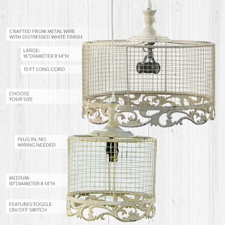 Chicken Wire Pendant Light, Pick Your Size